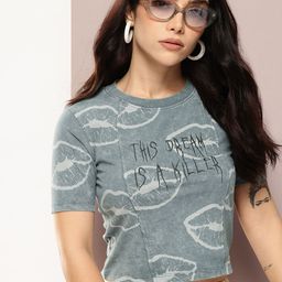 Kook N Keech Printed Washed Effect Pure Cotton T-shirt-image-63