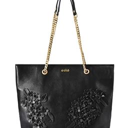 Eske Textured Leather Shoulder Bag With Applique-18