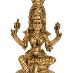 Exotic India Brass Gold Toned Mariamman Showpiece-image-20