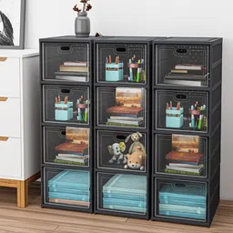 Kuber Industries Grey Pack Of 3 4-Tier Organisers-20