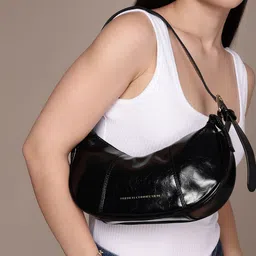 French Connection Textured Half Moon Hobo Bag-38