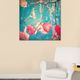 999Store Blue, Pink & Brown Leaves Wall Art-35
