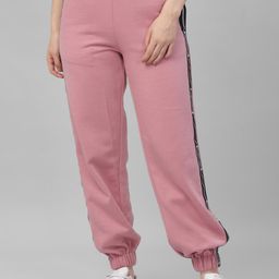 Athena Women Pink Solid Joggers-image-69