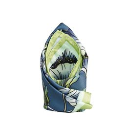 Tossido Navy Blue & Green Floral Printed Pocket Square-image-16
