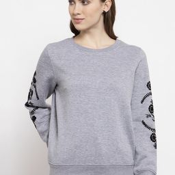 Gipsy Women Grey Solid Sweatshirt-picture-46