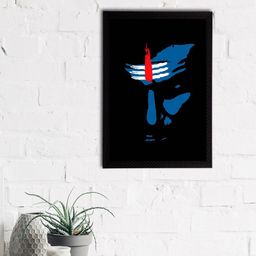 eCraftIndia Black & Blue Lord Shiva Printed Satin Matt Textured UV Wall Art-image-71