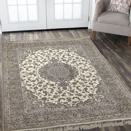 OBSESSIONS Brown & Beige Ethnic Motifs Belluchi Anti-Skid Carpet-picture-18