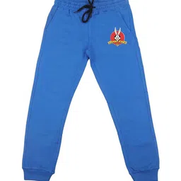 Looney Tunes Boys Royal Blue Solid Slim-fit Joggers-image-53
