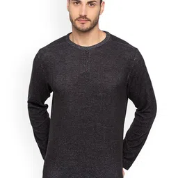Status Quo Men Black Solid Pullover-image-43
