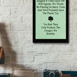 TIED RIBBONS Green & Black Printed Synthetic Fibre Framed Wall Art-image-70