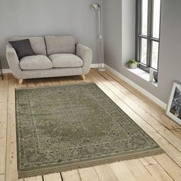 OBSESSIONS Green & Beige Printed Belluchi Anti-Skid Carpet-13