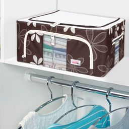 BlushBees Brown Printed Foldable Storage Box With Transparent Window-10