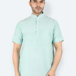 Latest Chikan Garments Men Green Thread Work Kurta-image-45