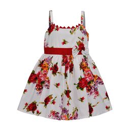 Wish Karo Girls Red & White Floral Printed Fit and Flare Dress-image-86