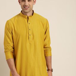 HERE&NOW Men Woven Design Jacquard Kurta-50