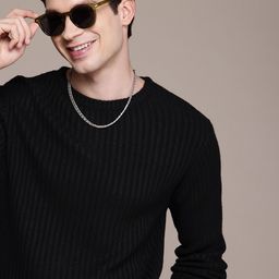 WROGN Self Striped Comfort Fit Pullover-picture-31