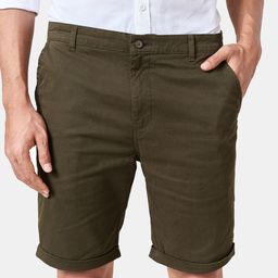 The Souled Store Men Olive Green Chino Shorts-image-36