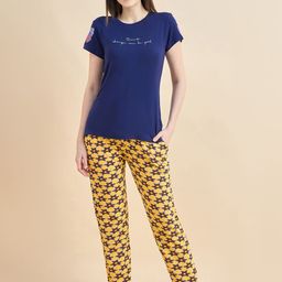 ETC Typography Printed Round Neck Night suit-image-50