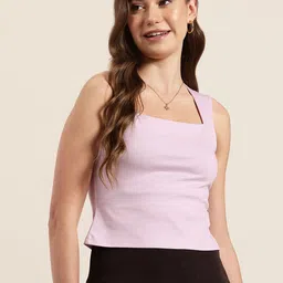 HERE&NOW Solid Square Neck Top-picture-31