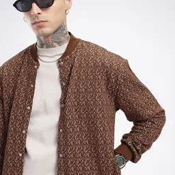 glitchez Modern Swag Self Design Relaxed Bomber Jacket-image-58