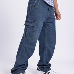 glitchez Men Loose Fit Cargo Jeans-image-64