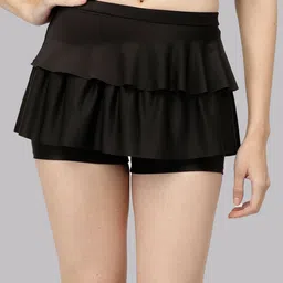 CUKOO Comfort Fit Mid-Rise Frill Swim Skirt-image-57