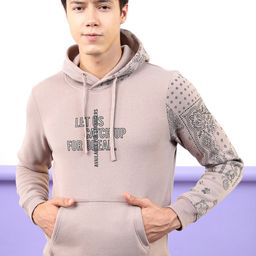 HIGHLANDER Men Beige Printed Hooded Sweatshirt-picture-21