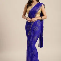 Saree mall Blue & Golden Embellished Saree-picture-44