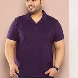 Sztori Men Plus Size Solid Polo Collar T-shirt-image-88