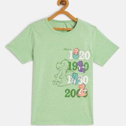 LAdore Kids Green Printed Round Neck T-shirt-image-87