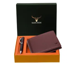 NAPA HIDE Men RFID Protected Genuine High Quality Leather Wallet & Pen Accessory Gift Set-image-74