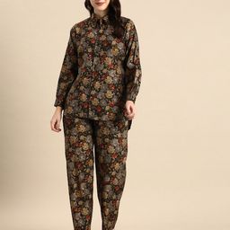 Anouk Women Floral Printed Shirt with Trousers-image-98