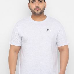 Urbano Plus Men White Solid Round Neck Bio Wash Pure Cotton T-shirt-image-35