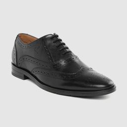 CLOG LONDON Men Black Leather Formal Brogues-picture-2