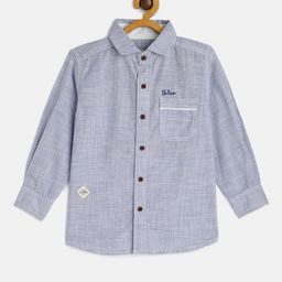 TONYBOY Boys Blue Regular Fit Self Design Pure Cotton Casual Shirt-image-41