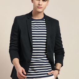 INVICTUS Textured Single Breasted Slim Fit Smart Casual Blazer-image-41