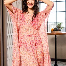 EROTISSCH Floral Printed V-Neck Cover-Up Dress-28
