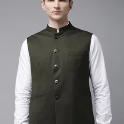 Van Heusen Men Woven Design Reversible Nehru Jacket-57