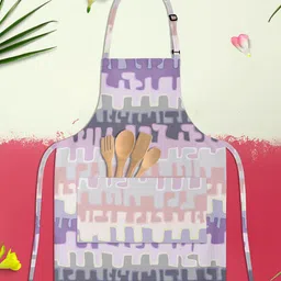 ArtzFolio Beige & Blue Printed Cotton Aprons-image-93