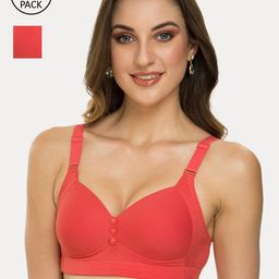 Tweens Pack Of 2 Coral Pink Solid Non-Wired Lightly Padded T-shirt Bras TLW-321-2PC-CRL-picture-24