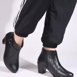 TRYME Women Round-Toe Block-Heeled Regular Boots-image-87