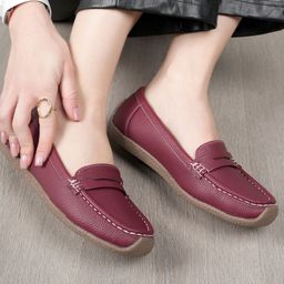 DressBerry Women Square Toe Slip-On Loafers-23