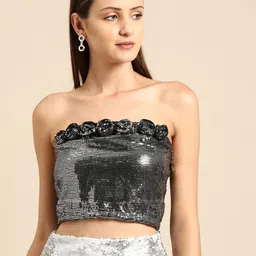 DODO & MOA Embellished Strapless Tube Crop Top-picture-39