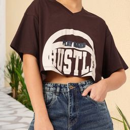 DressBerry No Limits Printed Boxy Crop T-shirt-image-39
