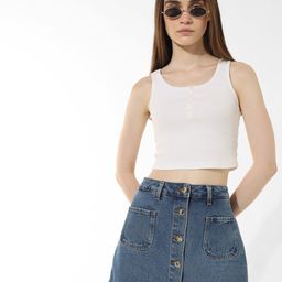 ONLY Pockets Detailed High Rise Denim Mini Skorts-50