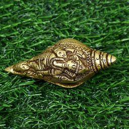 Exotic India Gold Toned Lord Ganesha Religious Showpiece-picture-10
