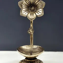 Exotic India Brass Leaf Shaped Diya-image-31