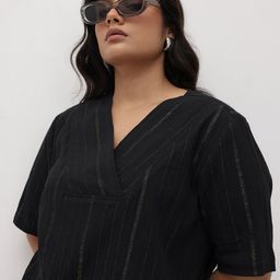The Roadster Lifestyle Co. Plus Size Striped Pure Cotton Crepe Top-6