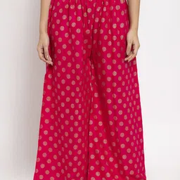 Clora Creation Women Magenta Printed Wide Leg Palazzos-45