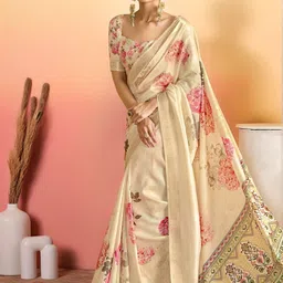 Sangria Tussar Printed Saree With Blouse Piece-picture-47